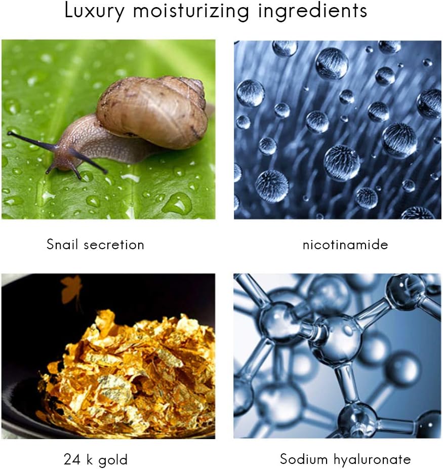 24 K Gold Essence Anti Wrinkle Whitening Collagen Moisturizing Hyaluronic Acid Liquid, Anti-Aging Feuchtigkeitspflege Gel para la piel normal, piel seca, piel grasa, mixta de 100 ml