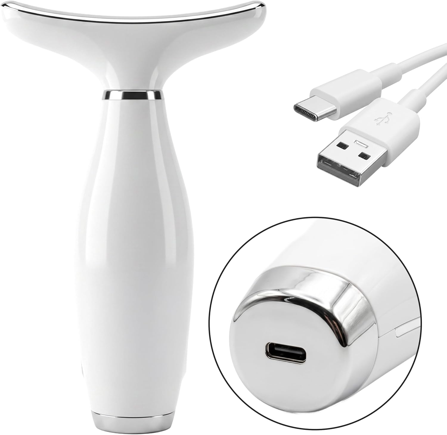 Retoo Masajeador facial contra arrugas con luz LED de 7 colores, 3 modos, función de calor a 45 °C, dispositivo antienvejecimiento, masaje facial EMS para reafirmar la piel cara y cuello USB