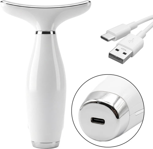 Retoo Masajeador facial contra arrugas con luz LED de 7 colores, 3 modos, función de calor a 45 °C, dispositivo antienvejecimiento, masaje facial EMS para reafirmar la piel cara y cuello USB